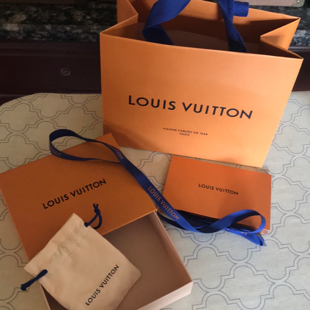 Louis Vuitton shopping bag, box, dust bag.